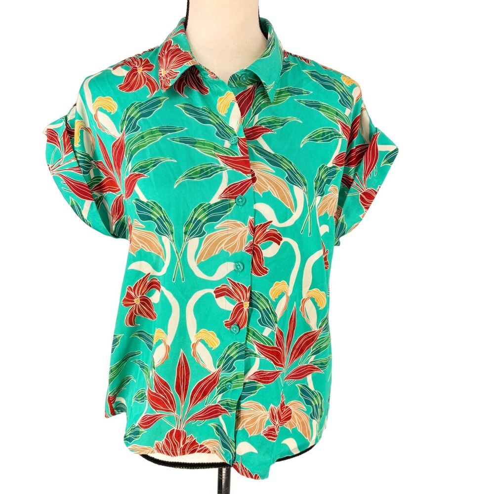 INC International Concepts Floral Print Short Sleeve Button-Up Shirt - Picture 2 of 9